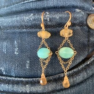Citrine and Chalcedony Earrings